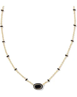 Kendra Scott Mini Elisa Enamel Frame Short Pendant Necklace | Necklaces