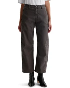 AG Jeans Fiona Hise Rise Barrel Chino in Sulfur Misty Grey | Jeans