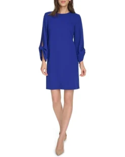 Calvin Klein Scuba Crepe Keyhole Sleeve | Dresses -Shoes For Every Day 616y0PGx6qL. AC SR736920
