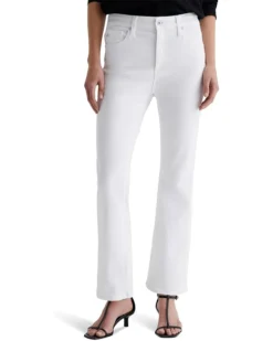 AG Jeans Farrah Mid-Rise Crop Boot Jeans in Gallery White