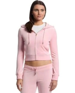 Juicy Couture Solid Classic Juicy Hoodie With Back Bling | Hoodies & Sweatshirts -Shoes For Every Day 61ExdW1UmML. AC SR736920