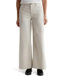 AG Jeans Caden Mid-Rise Wide Leg Pants in Pumice | Jeans