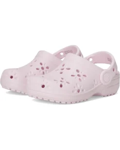Crocs Kids Classic Clogs with Floral Cut Out Design (Toddler)