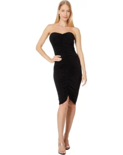 Norma Kamali Strapless Shirred Front Dress To Knee | Dresses