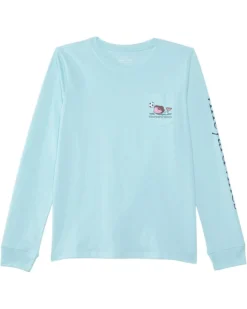 Vineyard Vines Kids Girls Soccer Whale Long Sleeve Tee (Toddler/Little Kid/Big Kid) | Shirts & Tops