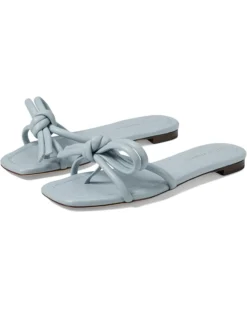 Loeffler Randall Hadley Leather Bow Flat Sandals
