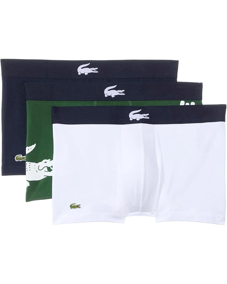 Lacoste Cotton Stretch Big Croc Print Trunks, 3-pack | Underwear 2 Lacoste Cotton Stretch Big Croc Print Trunks, 3-pack | Underwear - Image 2
