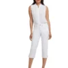 NYDJ Marilyn Straight Crop with Side Plackets Jeans in Optic White