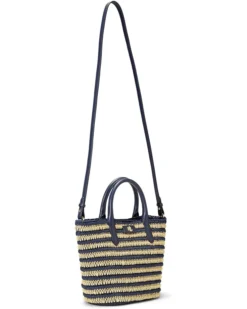 Lauren Ralph Lauren Striped Straw Medium Brie Tote Bag | Handbags