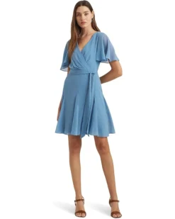 Lauren Ralph Lauren Crinkle Georgette Surplice Dress | Dresses