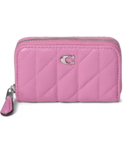 COACH Small Zip Around Card Case with Pillow Quilting | Wallets