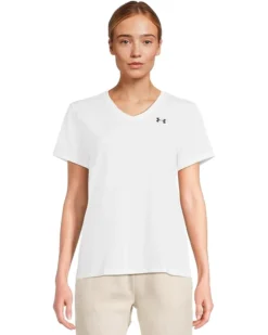 Under Armour Tech Short Sleeve V-Neck Solid | Shirts & Tops -Shoes For Every Day 61soCTASu4L. AC SR736920
