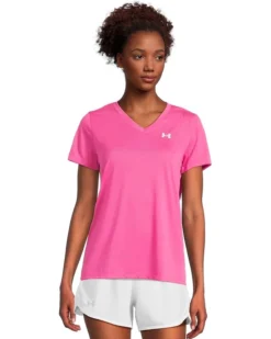 Under Armour Tech Short Sleeve V-Neck Solid | Shirts & Tops -Shoes For Every Day 61xpqwAaIbL. AC SR736920