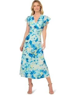 Adrianna Papell Printed Flutter Ankle Dress | Dresses