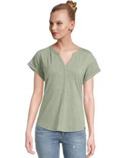 L.L.Bean Streamside Tee Split-Neck Short Sleeve | Sleepwear -Shoes For Every Day 717kcE78NL. AC SR736920