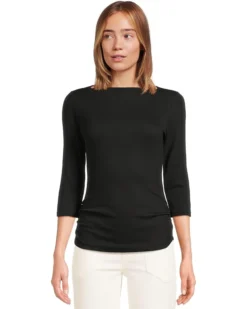 Michael Stars Asha 3/4 Sleeve Straight Neck Top | Shirts & Tops