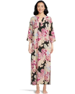 N by Natori Geisha Garden Caftan Length 52" | Sleepwear
