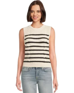 Lilla P Cropped Cable Tank Sweater | Sweaters