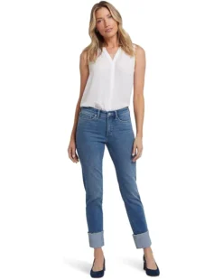NYDJ Sheri Slim Ankle Cuff Jeans in Costa Brava