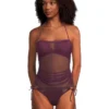 BECCA Muse Hadlee Bandeau Mesh Overlay Tankini Top | Swimwear