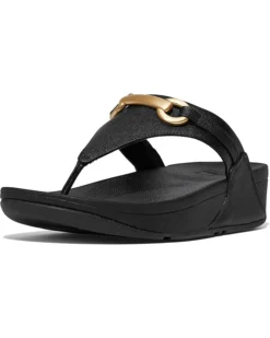 FitFlop Lulu Chunky-Snaffle Leather Toe-Post Sandals