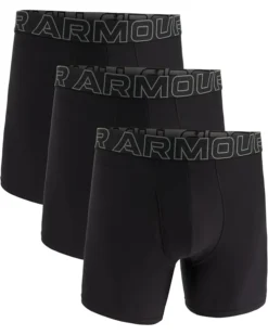 Under Armour 3-Pack Performance Tech Solid 6" Boxer Briefs | Underwear