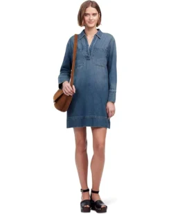 Madewell Long Sleeve Popover Mini Dress in Croswell | Dresses -Shoes For Every Day 71LYk7Eki1L. AC SR736920