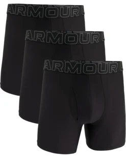 Under Armour 3-Pack Performance Tech Mesh Solid 6" Boxer Briefs | Underwear