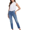 NYDJ Sheri Slim Ankle Fray Hem Jeans in Bilbao Crest