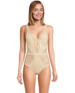 BECCA Polished Crochet Plunge One Piece | Swimwear