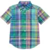Polo Ralph Lauren Kids Gingham Cotton Poplin Short-Sleeve Shirt (Big Kid) | Shirts & Tops