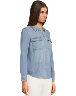 Liverpool Los Angeles Denim Shirt With Patch Pockets | Shirts & Tops -Shoes For Every Day 71TLwIt2 L. AC SR736920