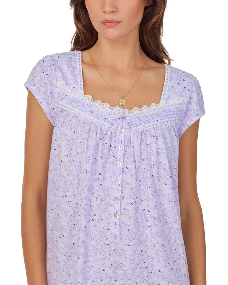 Eileen West Cotton Knit Cap Sleeve Gown | Sleepwear 3 Eileen West Cotton Knit Cap Sleeve Gown | Sleepwear - Image 3