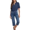 NYDJ Petite Marilyn Crop Side Button Placket Jeans in Valencia Surf