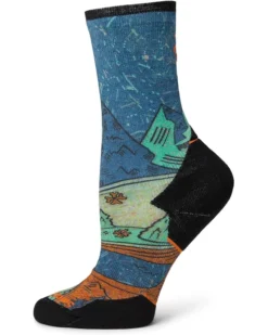 Smartwool Trail Run Targeted Cushion Mountain Print Crew Socks