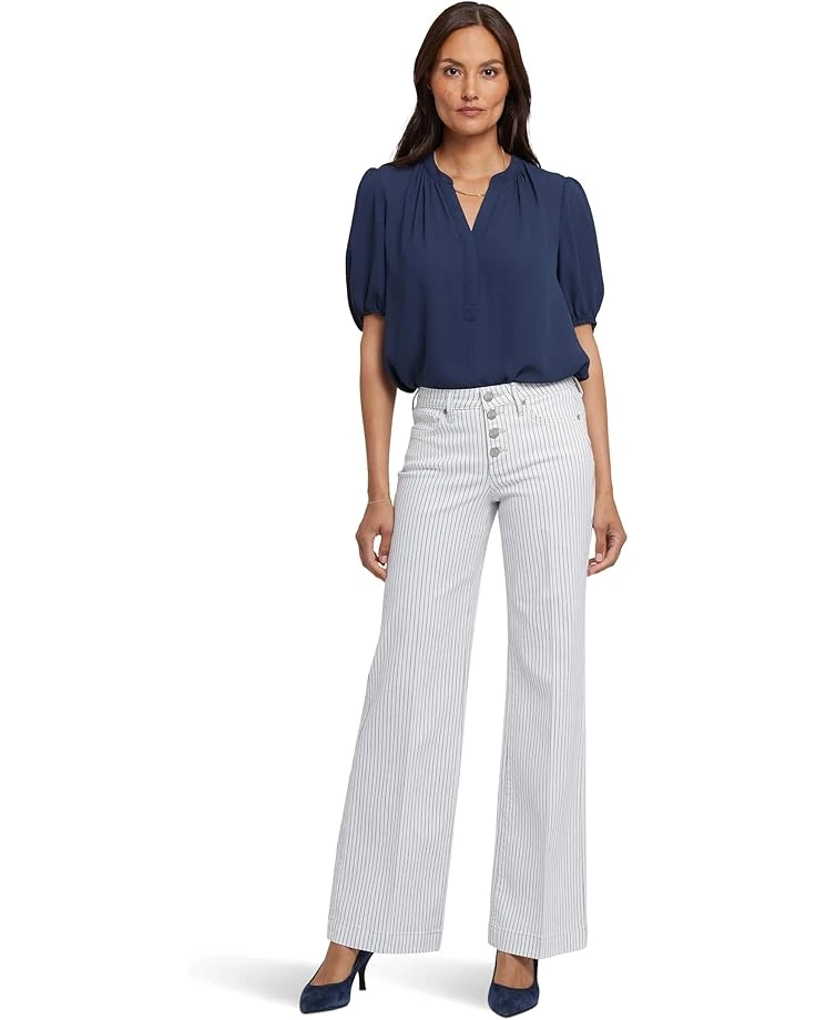 NYDJ Teresa Wide Leg Button Fly Jeans in Palencia Stripe 1 NYDJ Teresa Wide Leg Button Fly Jeans in Palencia Stripe