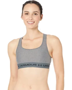 Under Armour Cross-Back Mid Heather Bra | Underwear & Intimates