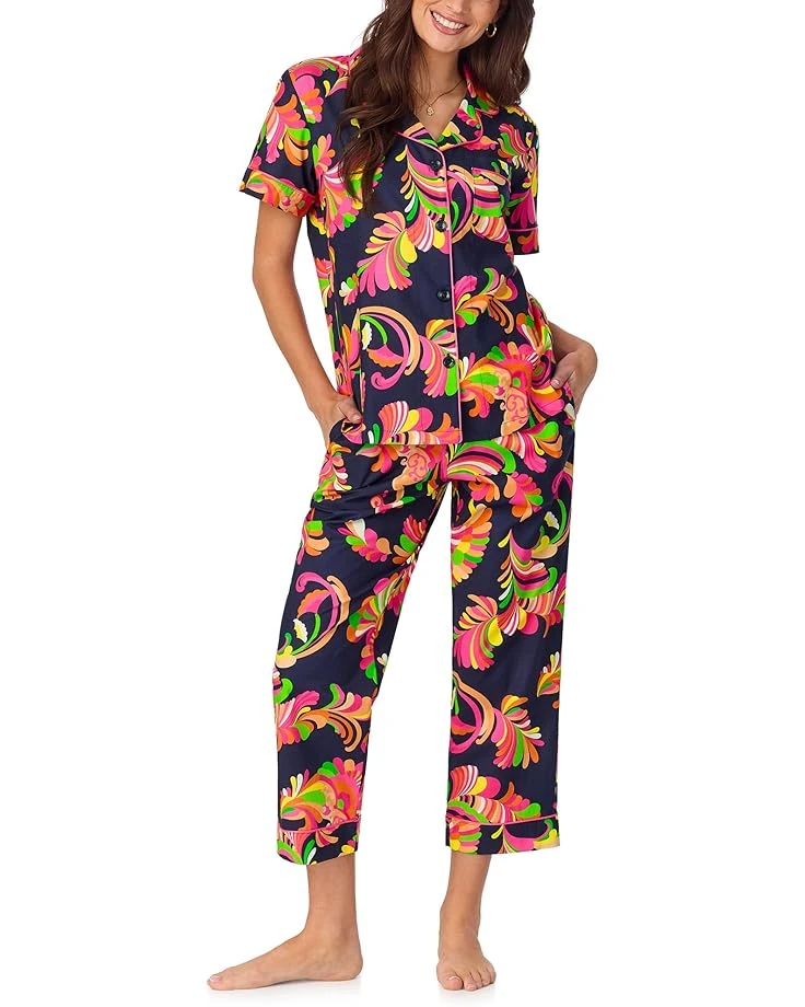 Bedhead PJs Short Sleeve Cotton Woven Cropped Pajama Set | Sleepwear 1 Bedhead PJs Short Sleeve Cotton Woven Cropped Pajama Set | Sleepwear