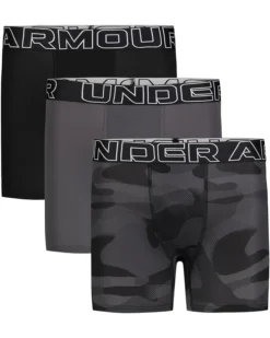 Under Armour Kids Performance Tech Prints 3-Pack Boxer Briefs (Big Kids) | Underwear