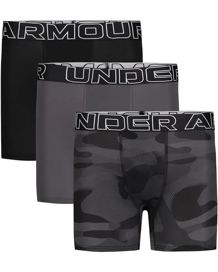 Under Armour Kids Performance Tech Prints 3-Pack Boxer Briefs (Big Kids) | Underwear 1 Under Armour Kids Performance Tech Prints 3-Pack Boxer Briefs (Big Kids) | Underwear