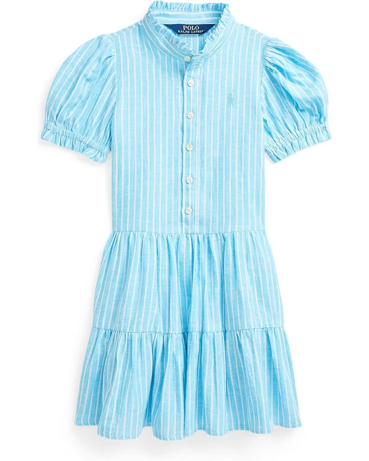 Polo Ralph Lauren Kids Striped Tiered Linen-Cotton Dress (Toddler/Little Kid) | Dresses 1 Polo Ralph Lauren Kids Striped Tiered Linen-Cotton Dress (Toddler/Little Kid) | Dresses