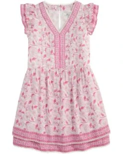 Vineyard Vines Kids Flutter Pintuck Dress (Toddler/Little Kid/Big Kid) | Dresses