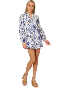 Adrianna Papell Print Tie Front Romper | Jumpsuits & Rompers