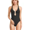 BECCA Modern Edge Rib Ariyah Buckle One Piece | Swimwear