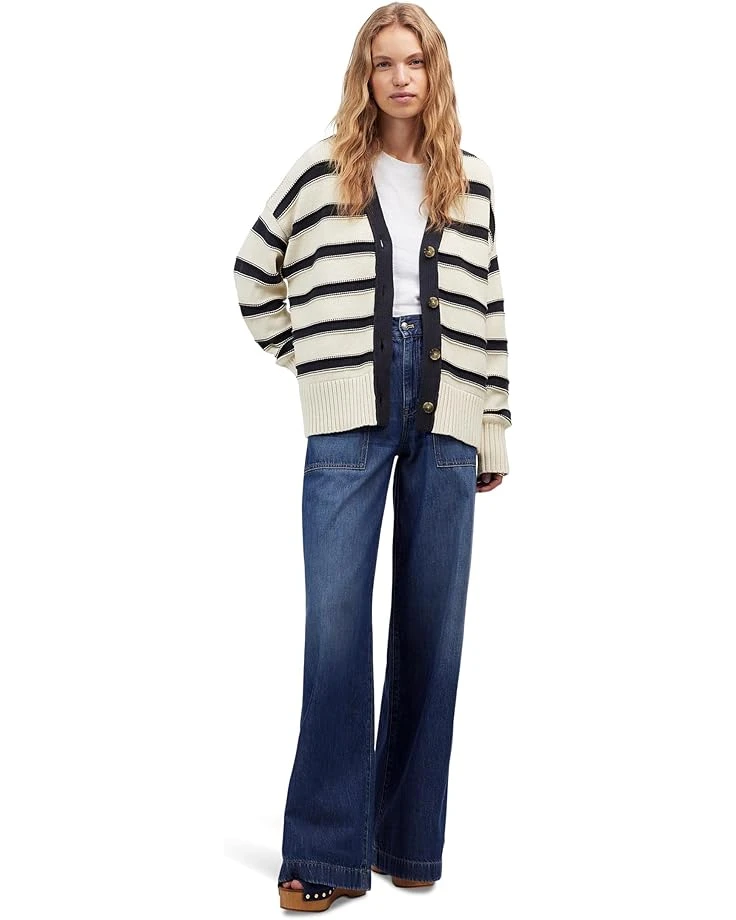 Madewell Josie Stripe Clean Cotton Cardigan | Sweaters 4 Madewell Josie Stripe Clean Cotton Cardigan | Sweaters - Image 4