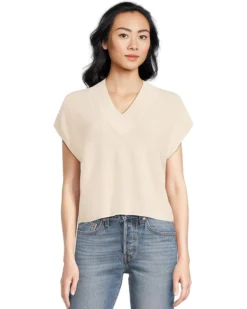 Lilla P Wide Trim V-neck Sweater | Sweaters