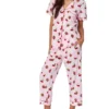 Bedhead PJs Short Sleeve Cotton Knit Cropped Pajama Set | Sleepwear