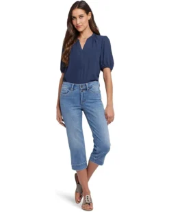 NYDJ Marilyn Crop With Double-Button Jeans in Barcelona Breeze