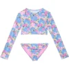 Roxy Kids Outline Floral Crop Rg Set (Big Kid) | Swimwear