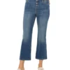 Liverpool Los Angeles Gia Pull On Crop Flare With Exposed Button Jean 25in Inseam | Jeans